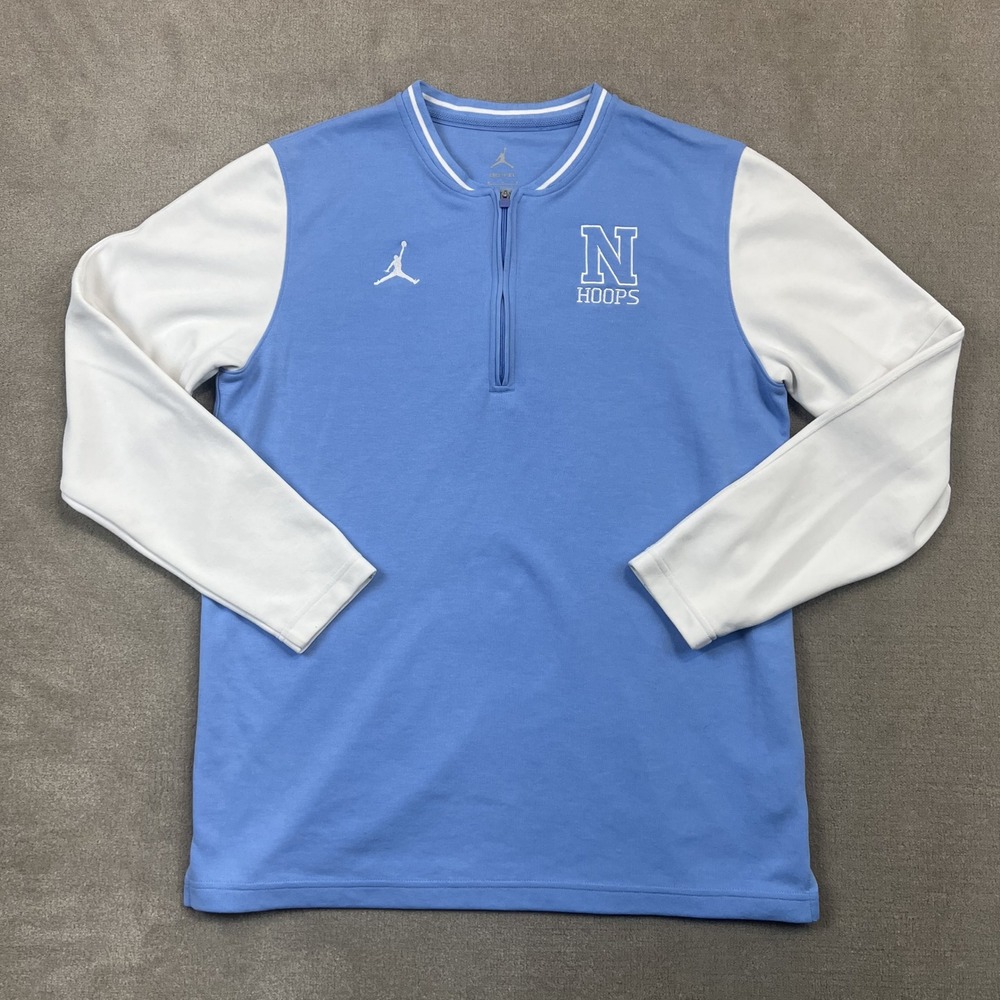 Jordan Dri-FIT 1/4 Zip Pullover Mens Medium N Hoops Blue White Long Sleeve Top
